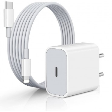 Apple 20 Watt Fast Charger & USB-C to Lightning Cable (1m) Combo Pack