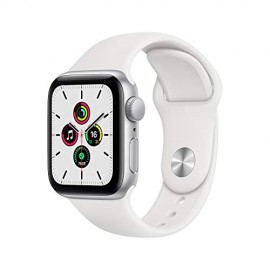 New Apple Watch SE (GPS, 44mm) - Silver Aluminium Case with White Sport Band