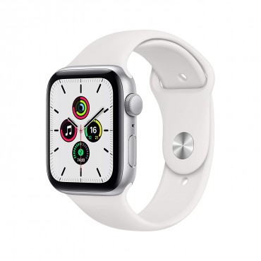 New Apple Watch SE (GPS, 44mm) - Silver Aluminium Case with White Sport Band