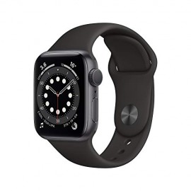 New Apple Watch Series 6 (GPS + Cellular, 44mm) - Silver Stainless Steel Case with White Sport Band