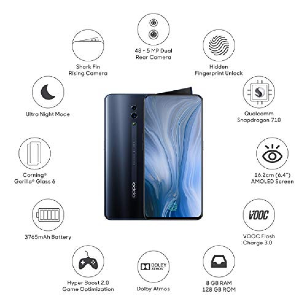 OPPO Reno (Jet Black, 8GB RAM, 128 GB Storage)